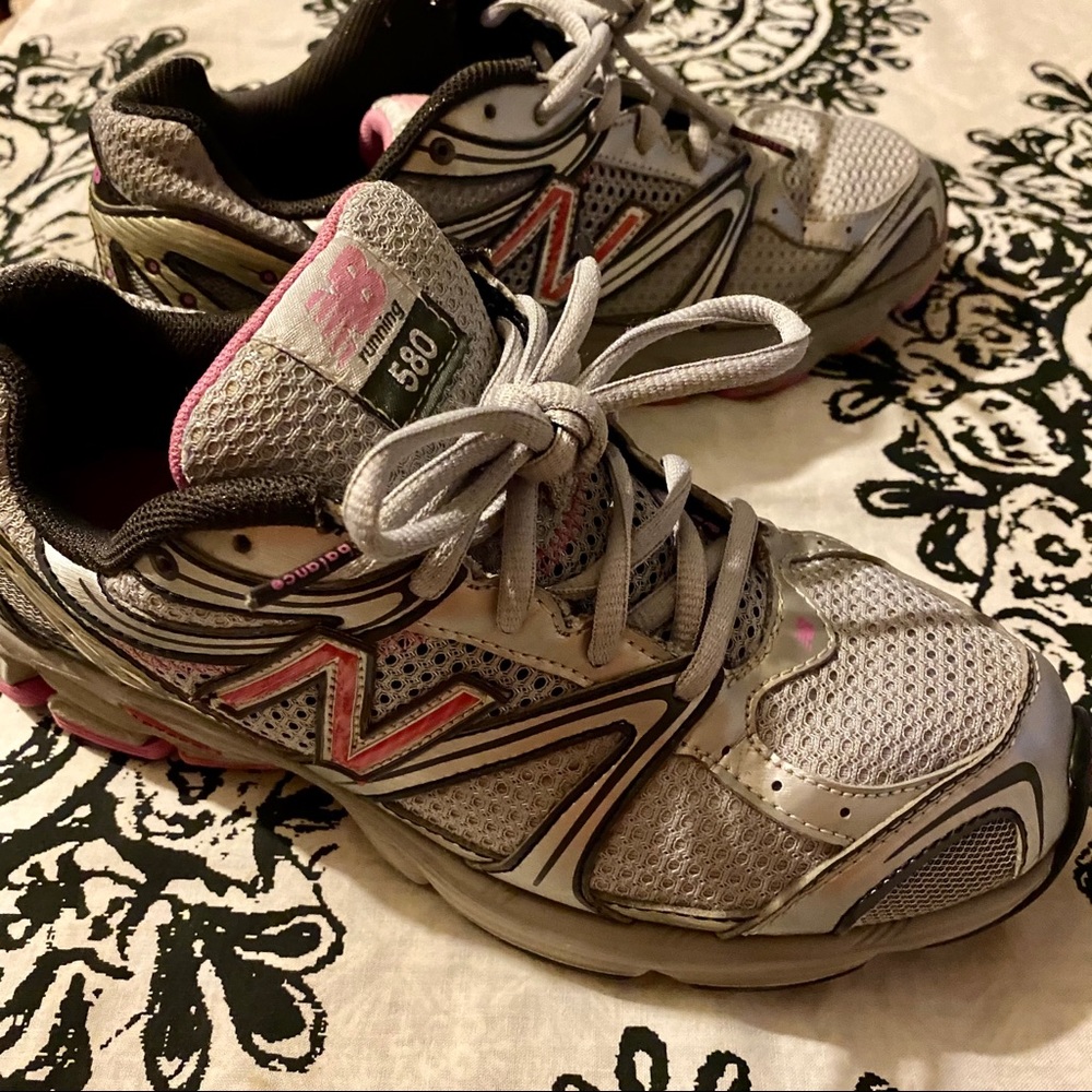 EUC Pink & Silver New Balance Running Shoes 7.5